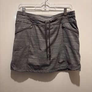 Athleta Gray Stripe Knit Athletic Skort Size M